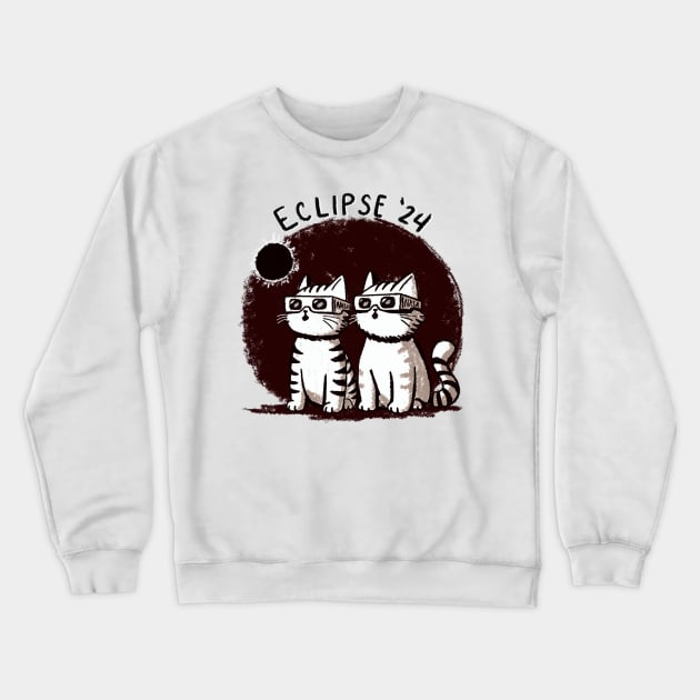 Solar Eclipse Cats Crewneck Sweatshirt by KilkennyCat Art